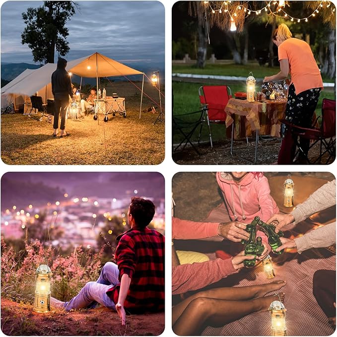 Rechargeable LED Camping Lantern - Waterproof & RGB Tent Light with Phone Charger for Outdoor, Emergency, Hurricane, Storm, Power Outage (3 Light Modes)