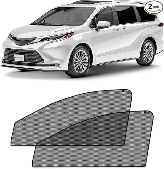 CLIM ART Magnetic Car Window Sunshade for Toyota Sienna 2021-2026, 2 Pc.Set, Side Glass Covers Screen, Block Sun Rays Curtains, Window Shield Sun Shade in Cars, Camping Accessories - MS0176