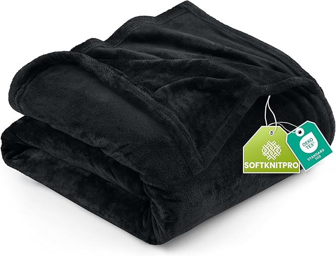 Utopia Bedding Fleece Blanket Twin Size Black 300GSM Luxury Anti-Static Fuzzy Soft Microfiber Bed Blanket (60x80 Inch)