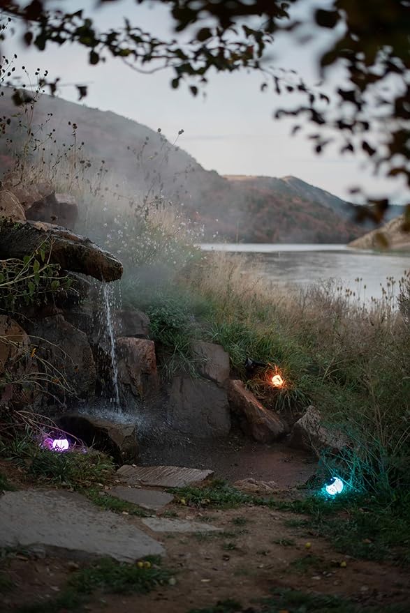 Barebones Multi-Colored Globe Light - Rechargeable LED Lantern with 9 Light Settings, USB-C Charging, Compact and Portable for Camping, Backyard, and Outdoor Fun