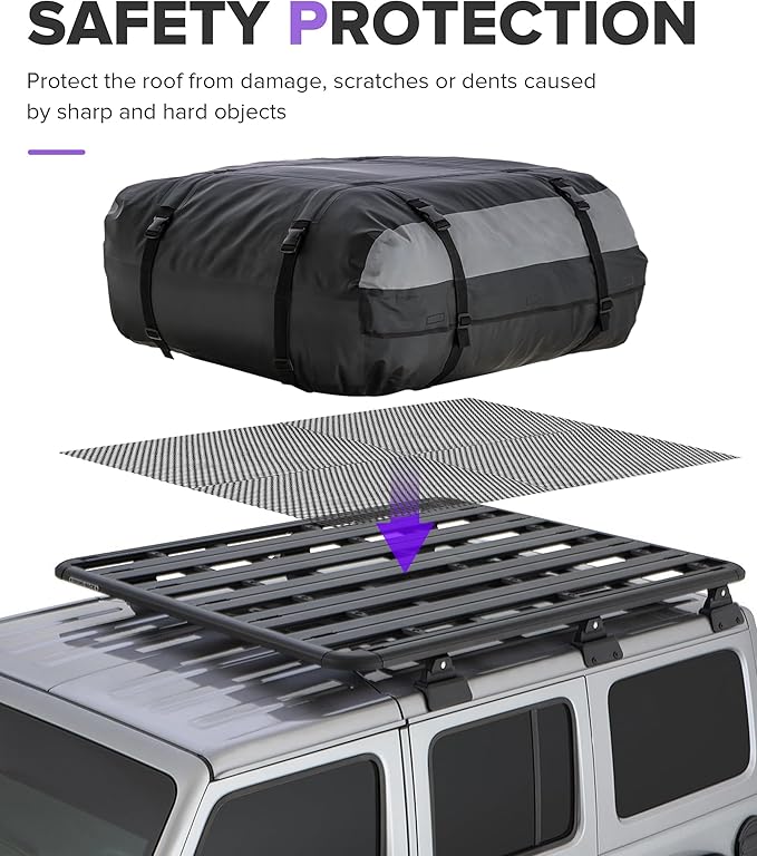 Roof Rack Pads,Car Accessories Universal 51"x43" Roof Cargo Bag Protective Mat,Non-Scratch Non-Slip Rooftop Cargo Bag Mat for Most Vehicles,Compatible with Almost All Rooftop Racks