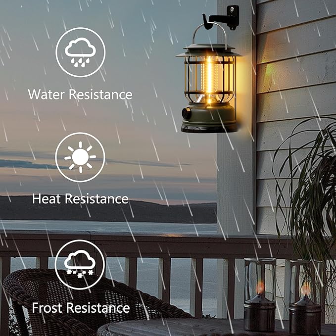 LED Solar Camping Lanterns,1500LM Step-Less Dimming,Retro Battery 2600mAH Powered USB Rechargeable Tent Lights,Portable Flashlight for Power Outages Emergency Hiking Hurricane 3Pack Green