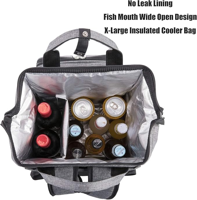 ALLCAMP Picnic Backpack for 2 Person - Insulated Cooler Bag with W/Fleece Blanket, Plates and Cutlery Set, for Family Outings, Couple Gifts