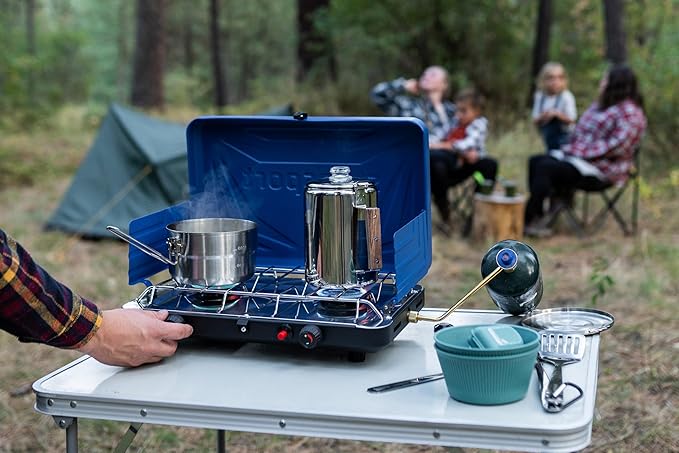 Stansport Stainless Steel Camping Cookware Set – Durable Nesting Mess Kit for Backpacking, Hiking & Outdoor Cooking – Compact Portable Pot & Pan with Carry Bag – Multiple Sizes for Family to Solo Use