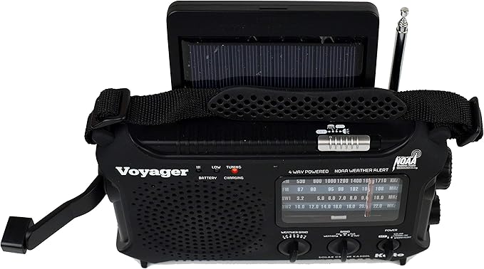 Kaito KA500L 4-Way Powered Emergency AM/FM/SW NOAA Weather Alert Radio with Solar, Dynamo Crank, Flashlight and Reading Lamp, Black