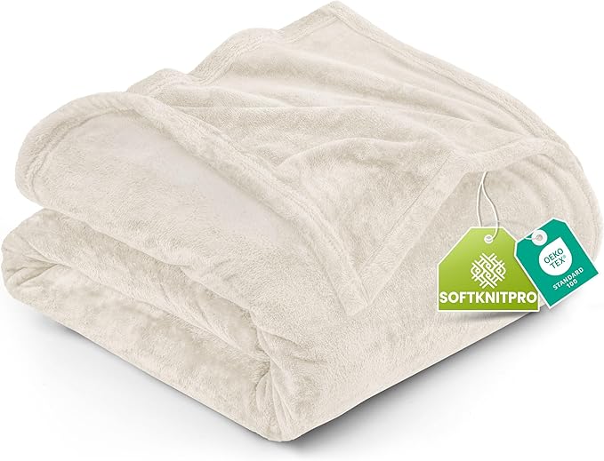 Utopia Bedding Fleece Blanket King Size Linen (90x102 Inches) Ultra Soft Warm Lightweight Microfiber Breathable Anti-Static Cozy Winter Bed Blanket, All-Season Home Decor Gift for Men & Women