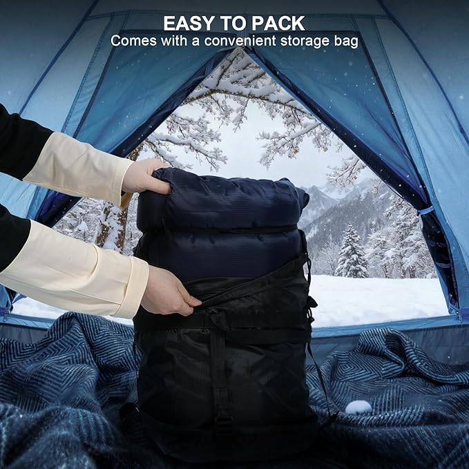 REDCAMP Flannel Sleeping Bag for Adults, Comfortable Cotton Sleeping Bags for Camping with Detachable Hood, Red/Grey/Blue/Black