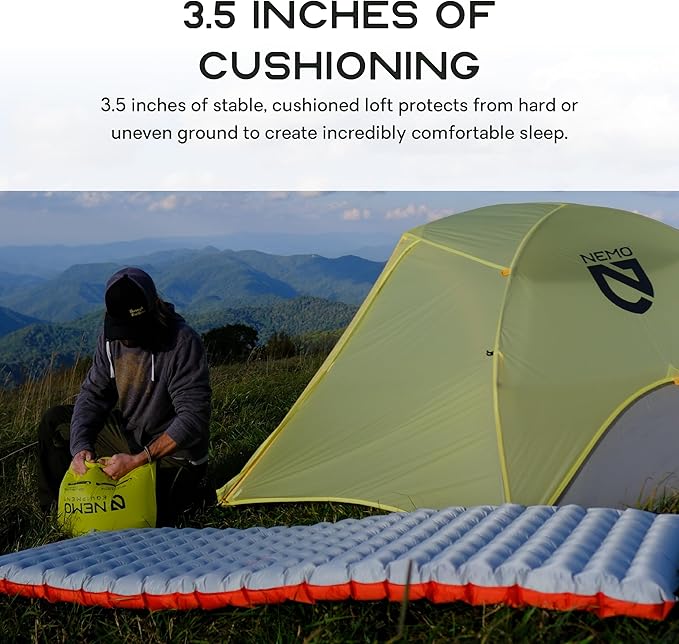 Nemo Equipment Tensor All-Season Ultralight Insulated Sleeping Pad - Regular Mummy (72" x 20) - Blade/Spicy Orange