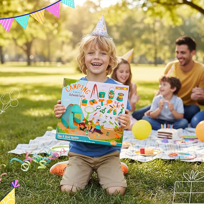 Meland Kids Camping Set with Tent - Toddler Toys for Boys with Campfire, Camping Toys for Kids Indoor Outdoor Pretend Play, Gift Idea for Boys Age 3,4,5,6 Year Old Birthday Christmas (Green)