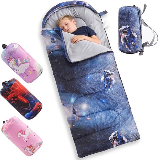 tuphen Kids Sleeping Bag - 50-77℉ 3-Season Waterproof Sleeping Bag for Boys & Girls, Lightweight 2.2 lbs Camping Gear with Compression Bag Ideal for Camping, Hiking, Indoor