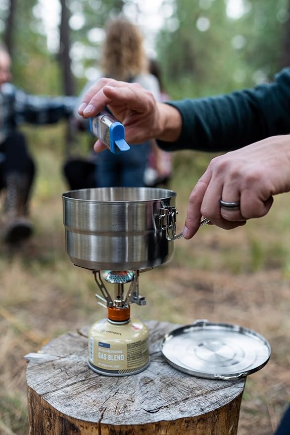 Stansport Stainless Steel Camping Cookware Set – Durable Nesting Mess Kit for Backpacking, Hiking & Outdoor Cooking – Compact Portable Pot & Pan with Carry Bag – Multiple Sizes for Family to Solo Use