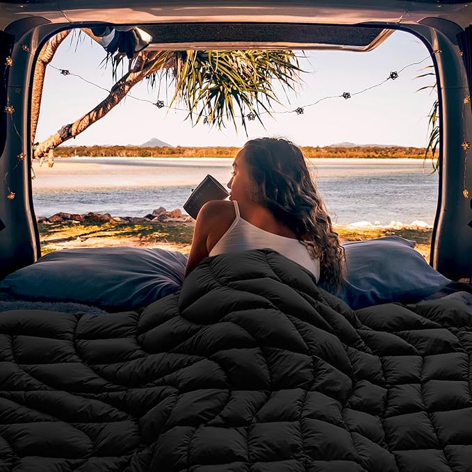 Camping Blanket, Puffy Blanket Lightweight Windproof Water Resistant for Outdoors,Hiking, Backpacking,Beach,Car,Picnic,Stadium