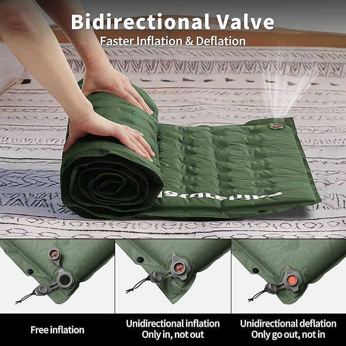 Naturehike Connectable Double Self Inflating Sleeping Pad, 2.36" Memory Foam Camping Pad, Backpacking Camping Mattress Pad for Tent, Travel, Car, Hammock