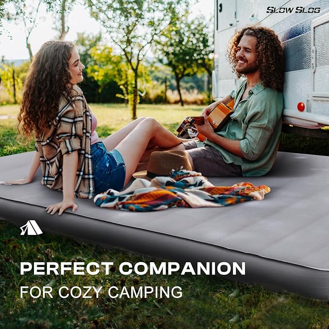 Self-Inflating Sleeping Pad with Portable Electric Air Pump, 4in Thick Memory Foam Camping Mattress for Tent Cot & Car Travel, Fast Inflate & Deflate Camping Pad, Gray