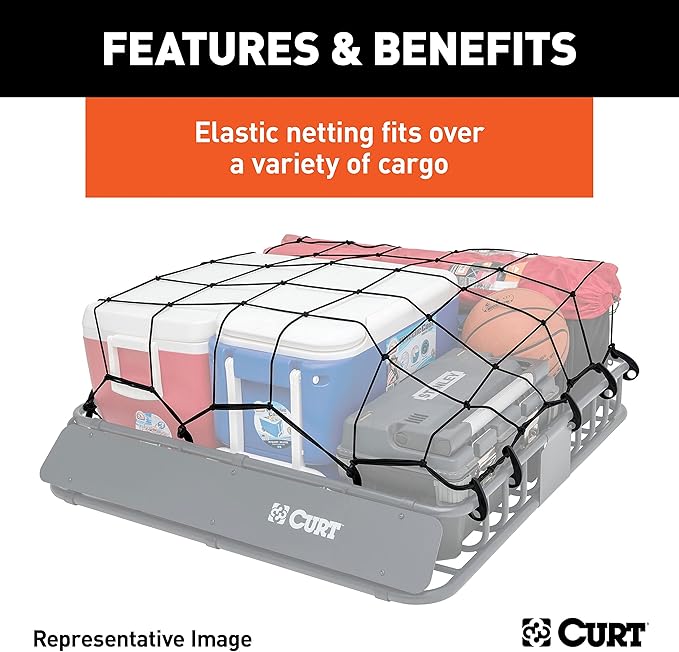 Curt 18201 Extended Roof Rack Cargo Net