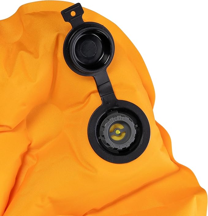 KLYMIT Insulated Static V2 Inflatable Sleeping Pad | Upgraded Comfort | Portable, Ultralight, Easy to Inflate, Foldable Air Bed for Camping, Backpacking & Hiking — Saffron