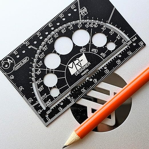 Designer – 15-in-1 Credit Card Multitool Ruler – Aluminium Wallet Multitool Card for Architects, Engineers & Designers – Pocket Multi Tool, Dual Scale, TSA Approved