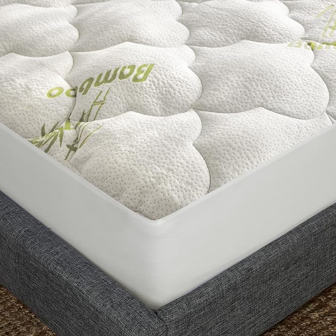 Twin Mattress Cover Air Mattress Topper, Viscose Made from Bamboo Mattress Pad for Kids, Soft Breathable and Noiseless Pillow Top Mattress Fits up to 16 inch