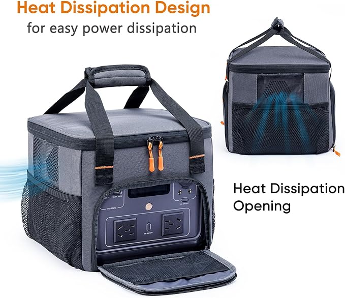 Heavy-Duty Portable Power Station Storage Bag Compatible with Ecoflow RIVER 2 Max and RIVER 2 Pro Solar Power Station Carrying Case for Outdoor Camping Essentials Case Only