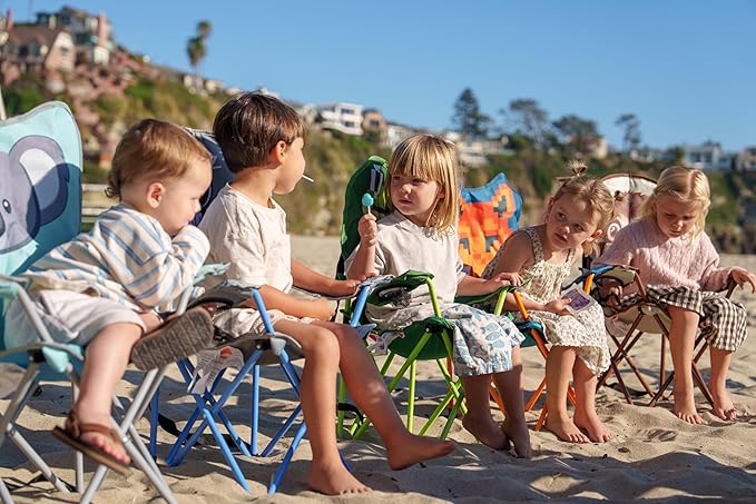 MOUNTAIN SUMMIT GEAR Kids Camping Chair - Foldable Camp Chair with Carrying Case for Outdoor Recreation, Sports, Camping and Fishing (by Caddis Sports) (2, Frog)