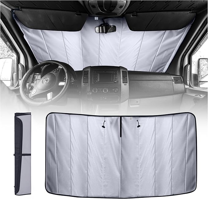 Living in a Bubble Insulated Blackout Windshield Cover for Mercedes Sprinter NCV3 & VS30, 2007-Current. Vanlife Must Have, Van Life Accessories & Essentials
