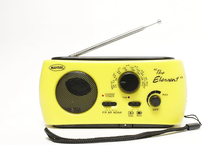 Element Solar Dynamo AM/FM/NOAA Emergency Radio – Solar, Crank & USB Power with Flashlight, SOS Alert & Weather Alerts – Ideal for Disaster Prep, Camping & Survival Kits