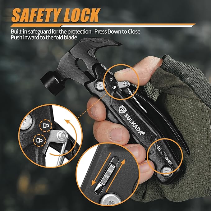 Gifts for men,Multitool Hammer 15 in 1 Camping Accessories Survival Gear,Valentines gifts Unique Brithday Gift Ideas