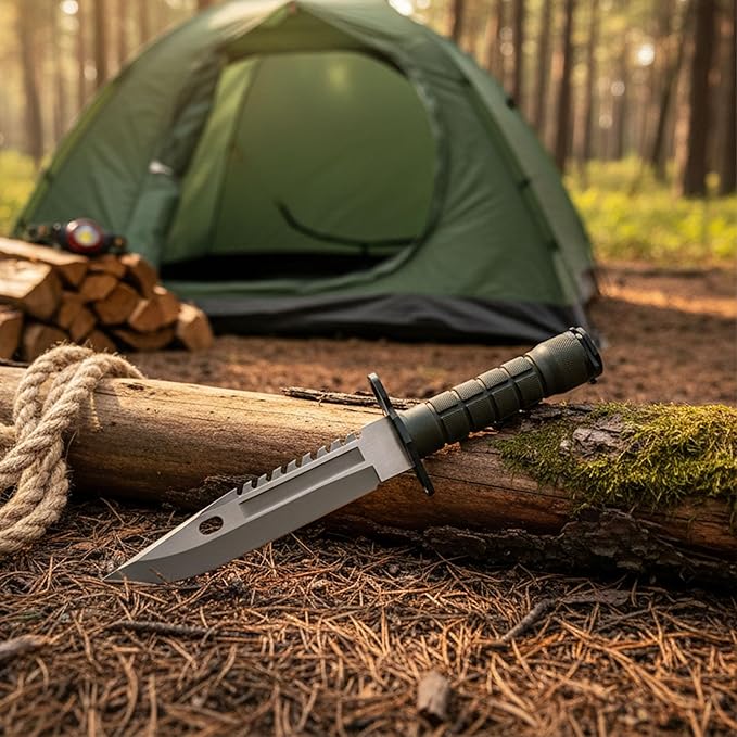 SZCO Supplies 13" M-9 Bayonet Military Style Tactical Saw Back Knife,Green/Black