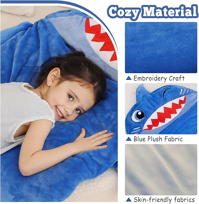 Kids Sleeping Bag, Plush Toddler Slumber Bag 2-in-1 Pillow, Soft Sleeping Bag, Nap Mats for Preschool,Daycare,Travel,Gift, Ages 3-12
