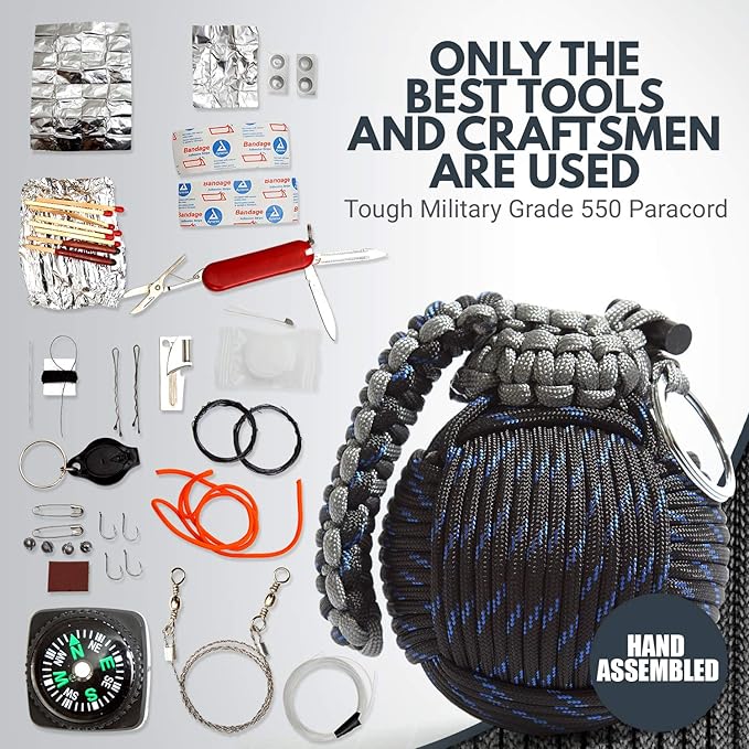 Holtzman’s Survival Kit Paracord Grenade The #1 Best 48 Tool Emergency kit