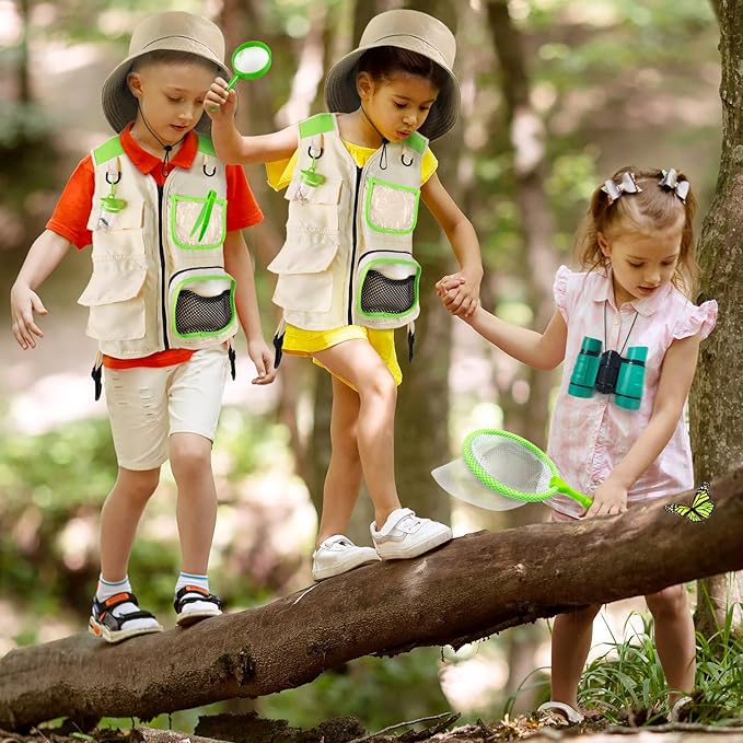 YOPINSAND Kids Explorer Kit & Bug Catcher Kit, Kids Camping Gear for Kids, Outdoor Exploration Set with Vest & Hat, Ideal Outdoor Camping Adventure Toys for Ages 3 4 5 6 7 8 Boys Girls