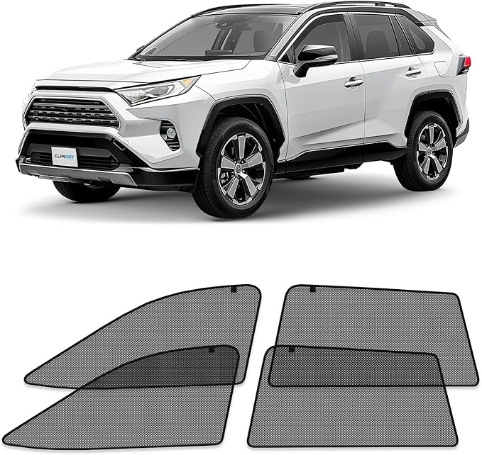 CLIM ART Magnetic Car Window Shades for Toyota RAV4 2019-2025 – Custom-Fit Sun Blocker Curtains, Side Window Covers, Essential Car Accessories for Camping, Baby and Privacy Protection - MS0177