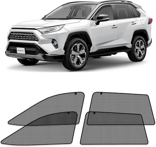 CLIM ART Magnetic Car Window Shades for Toyota RAV4 2019-2025 – Custom-Fit Sun Blocker Curtains, Side Window Covers, Essential Car Accessories for Camping, Baby and Privacy Protection - MS0177