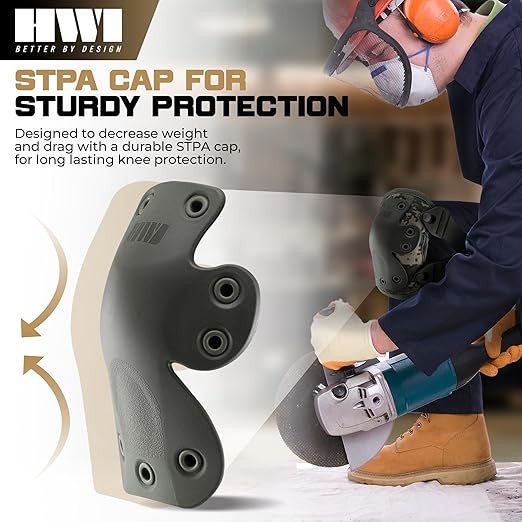 HWI Gear Next Generation Knee Pad for Protection: Combat, Mechanics, Construction, Hunting, Landscaping, Outdoor Survival, Heavy Duty Industrial Grade, Adjustable