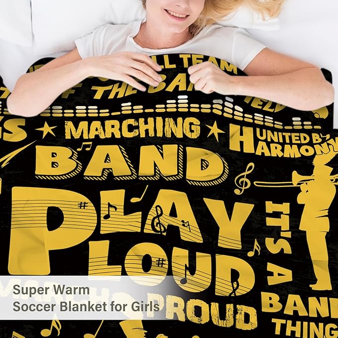 Marching Band Gifts Blanket for Teens, Band Director Gifts for Marching Band Adult, Band Flannel Blanket for Men/Women, Rock Band Blanket 50 * 60" Christmas Birthday Thanksgiving Gift
