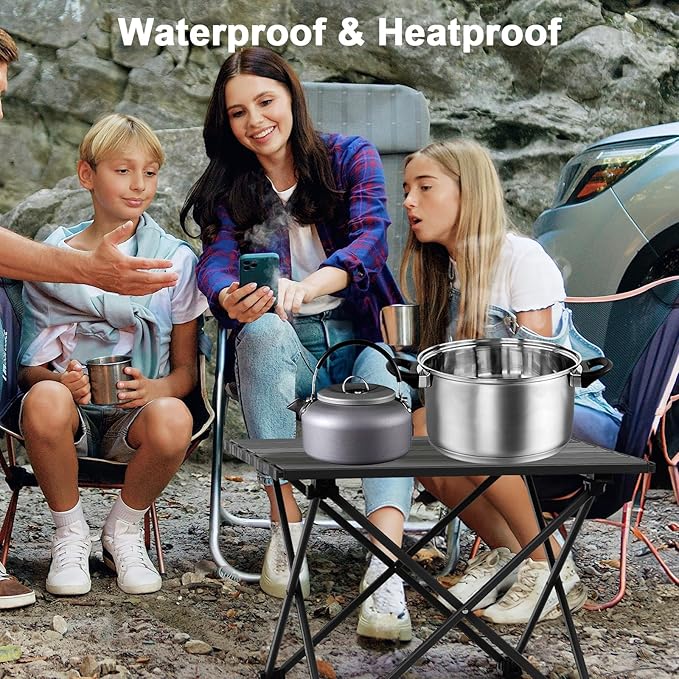 Small Folding Camping Table with Carry Bag, Portable Ultralight Compact Aluminum Beach Table, Foldable Mini Collapsible Camp Tables for Hiking Picnic Travel Cooking Outdoor, Black