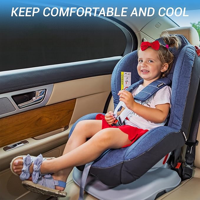 Car Window Shades for Baby, EZTIME 2 Pack Stretch Mesh Car Sun Shade Baby for Rear Side Windows, UV & Privacy Protection, Ideal for Camping & Family, Fits Most Cars & SUVs(43"x20")