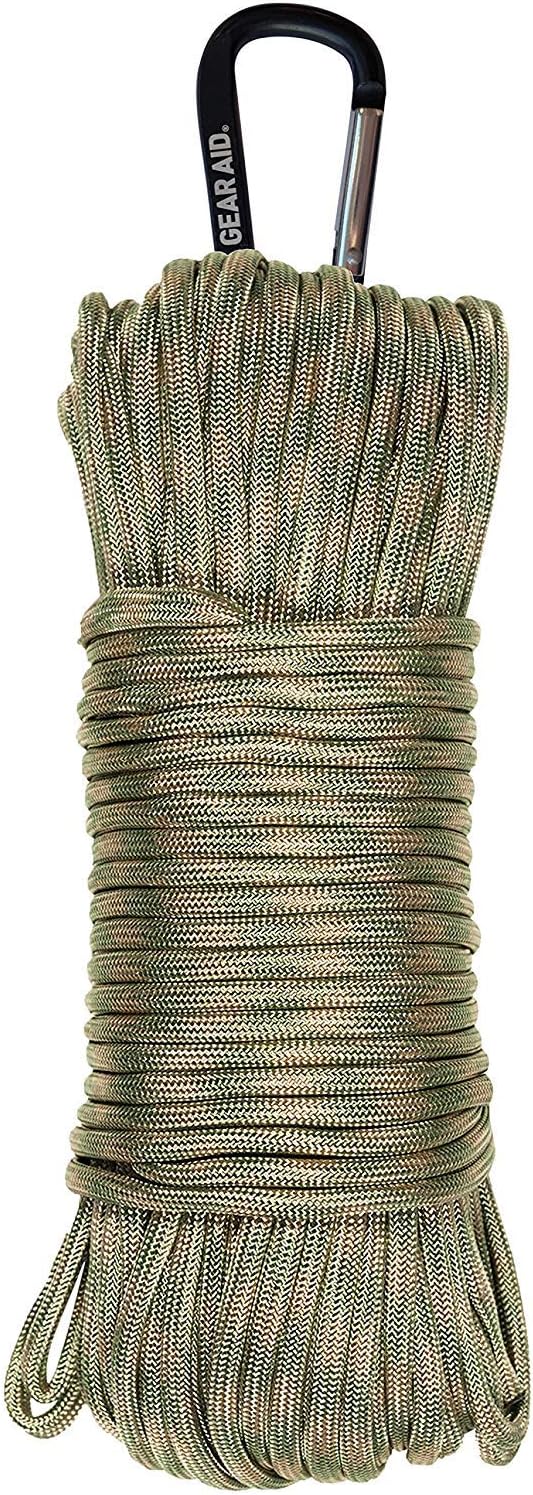 Gear AID 550 Paracord and Carabiner, 7 Strand Utility Cord for Camping and Survival