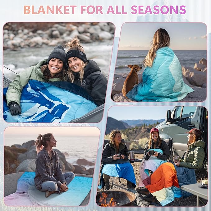 Camping Blanket,Waterproof Lightweight Puffy Camping Outdoor Blankets Packable Picnic Blanket Top Quilt for Sleeping Travel Stadium Hiking Cold Weather 55"x78.8"