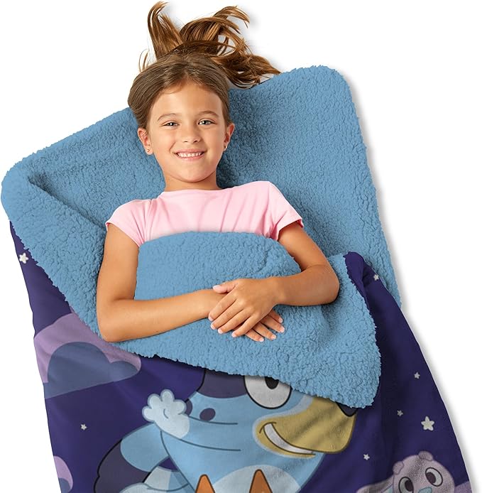 Silk Touch Sherpa Slumber Bag for Boys and Girls, Sleeping Bag with Zipper, 27 x 56 inches