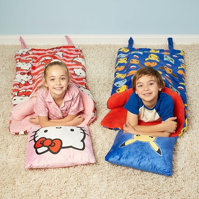 Silk Touch Sherpa Slumber Bag for Boys and Girls, Sleeping Bag with Zipper, 27 x 56 inches
