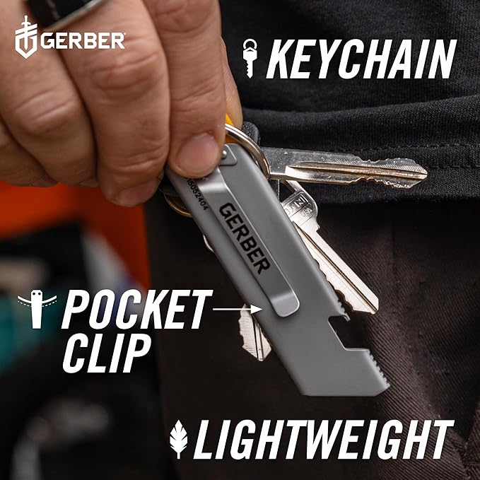 Gerber Gear EAB Utility Knife, Clips to Pocket or Keychain with Replaceable Razor Blade for Everyday Carry, EDC Gear with Box Cutter Retractable, Slim Silver