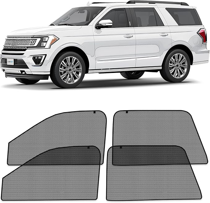 CLIM ART Magnetic Car Window Shades for Ford Expedition 2018-2024 – Custom-Fit Sun Blocker Curtains, Side Window Covers, Essential Car Accessories for Camping, Baby, and Privacy Protection - MS0174