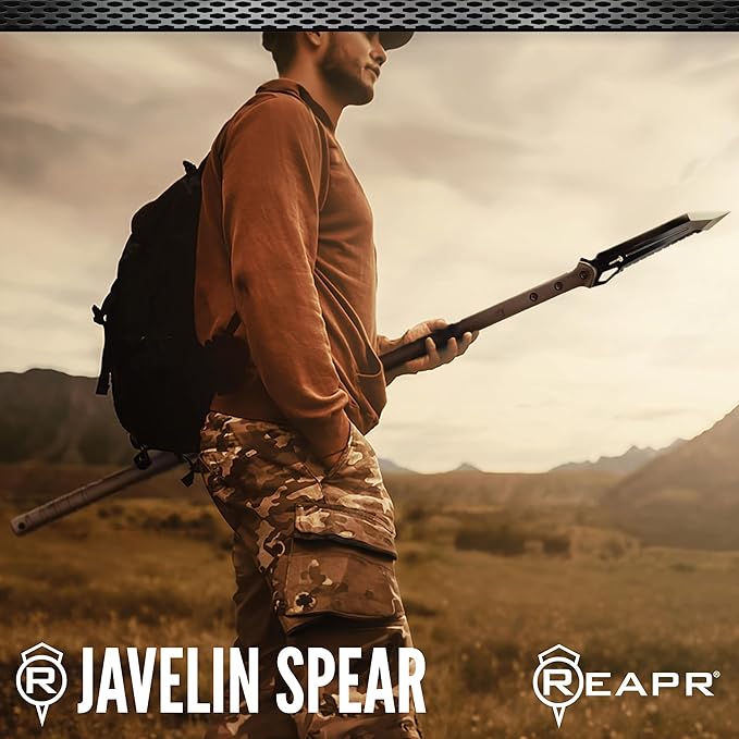 Reapr TAC Javelin Spear – 44″ Spear with 8″ Stainless Steel Blade and Nylon-Fiberglass Shaft for Outdoor, Throwing, and Utility Use