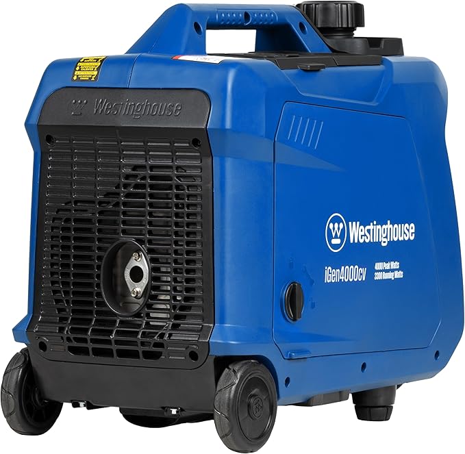Westinghouse 4000 Peak Watt Super Quiet Portable Inverter Generator, Wheel & Handle Kit, RV Ready 30A Outlet, Gas Powered, CO Sensor, Parallel Capable