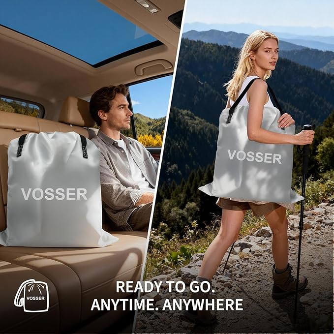 VOSSER Queen Air Mattress with Built-in Pump,Fast & Easy Inflation/Deflation Inflatable Mattress, Foldable Blow Up Mattress with Storage Bag, Inflatable Bed for Home, Camping & Guests