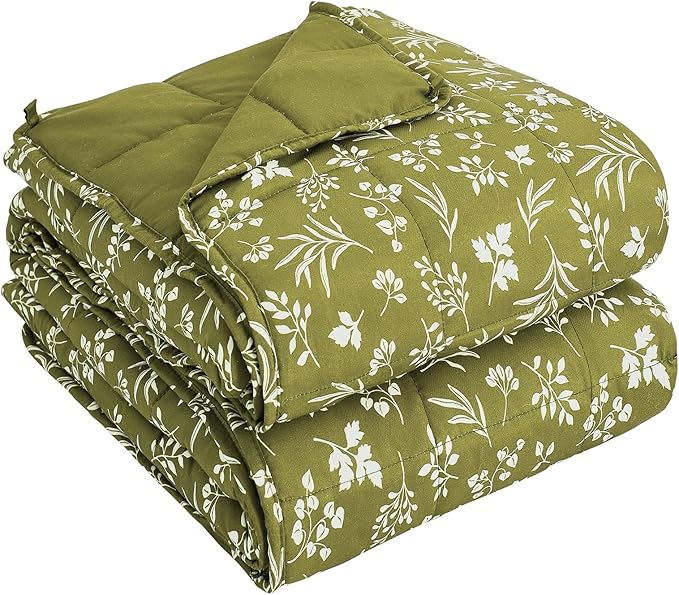 yescool Weighted Blanket for Adults (20 lbs, 60” x 80”, Sage) Cooling Heavy Blanket for Sleeping Perfect for 190-210 lbs, Queen Size Breathable Blanket with Premium Glass Bead, Machine Washable