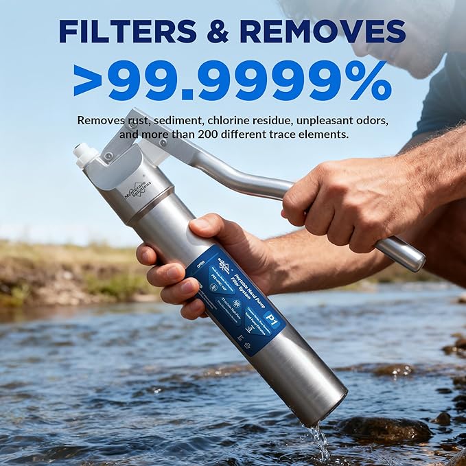 Membrane Solutions Replacement PAC Filter for P1 Portable Stainless Steel UF Water Filter, BPA-Free for Camping, Hiking, Backpacking and Travel (2 Pack)