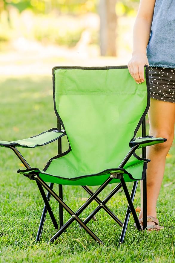 Pacific Play Tents – Kids Folding Chair, 100 lbs. Weight Capacity - Emerald Green