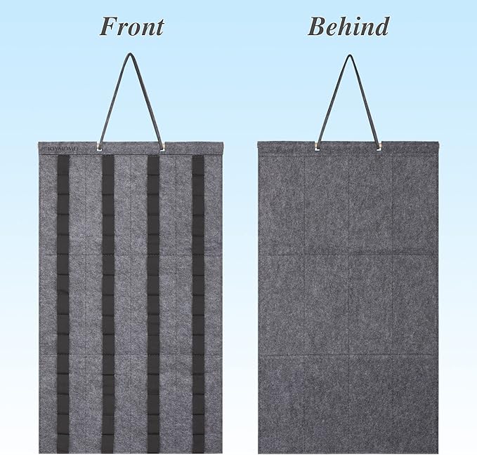 Hanging Storage Organizer for Toy Cars Felt Display Case Hold Up 60 Toy Cars (Without Accessories)(Gray)